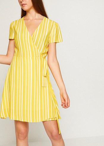 Sarı Bohem Mini Elbise - Görsel 5