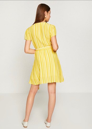 Sarı Bohem Mini Elbise - Görsel 6