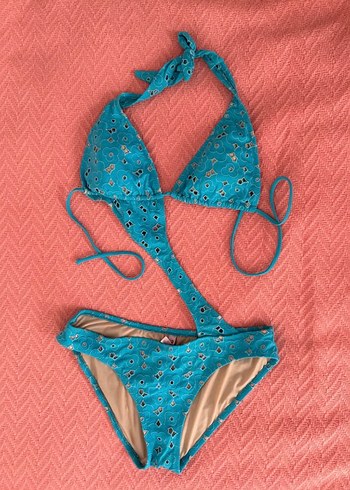 Dantel Detaylı Turkuaz Mayokini - Görsel 2