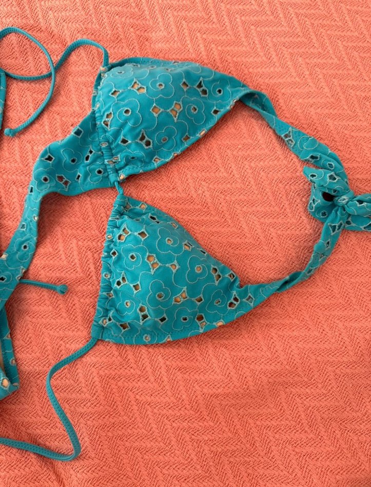 Dantel Detaylı Turkuaz Mayokini - Görsel 4