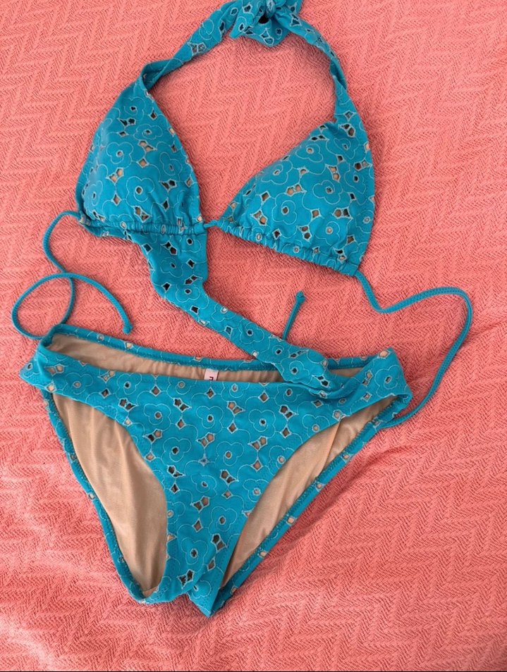 Dantel Detaylı Turkuaz Mayokini - Görsel 3