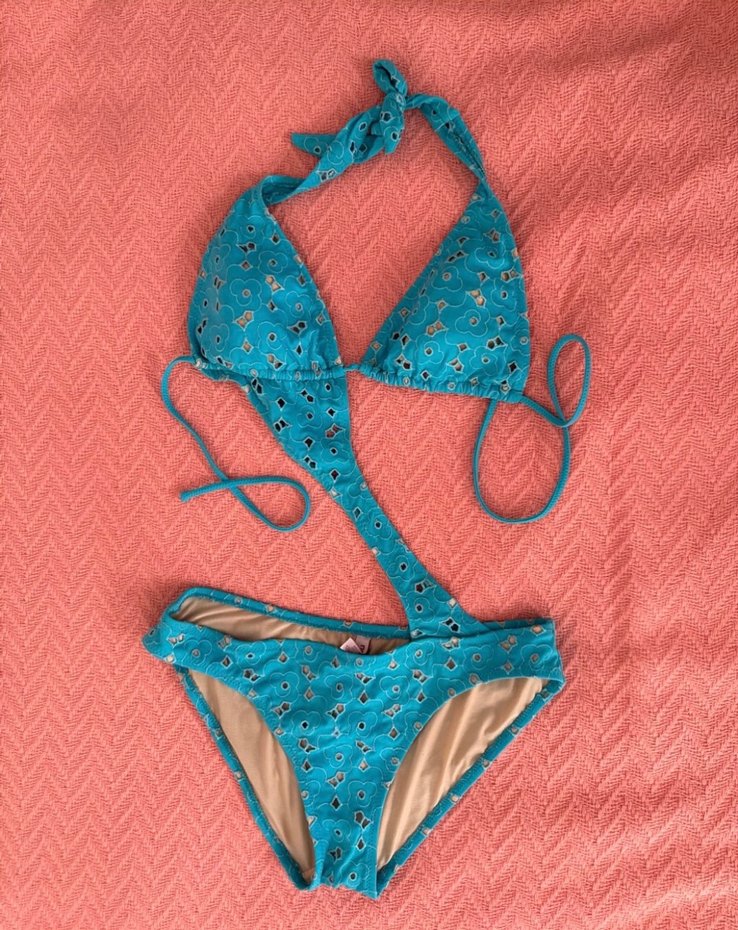 Dantel Detaylı Turkuaz Mayokini - Görsel 2