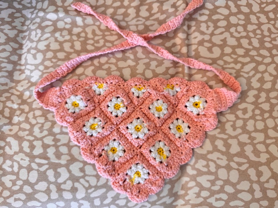 Pembe Örgü Bohem Saç Bandı - Görsel 3