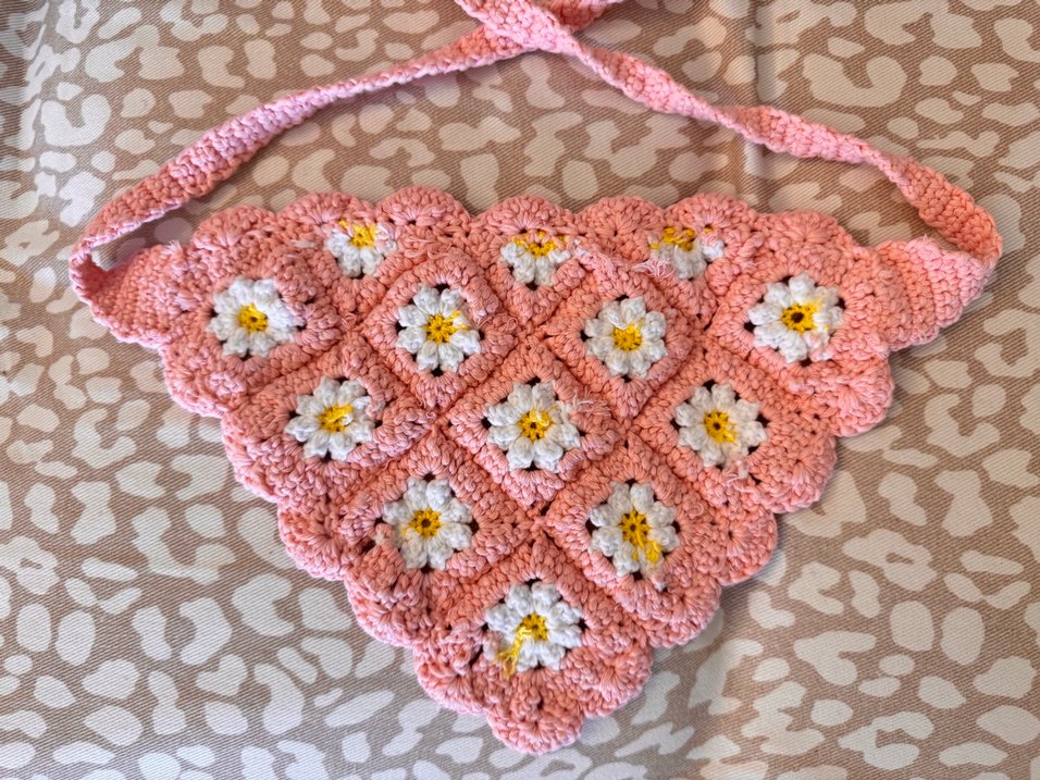 Pembe Örgü Bohem Saç Bandı - Görsel 4