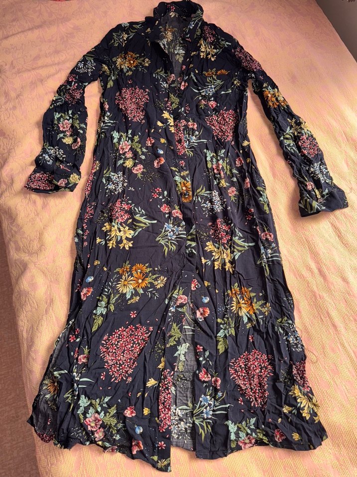 Çiçek Desenli Uzun Elbise - Görsel 5