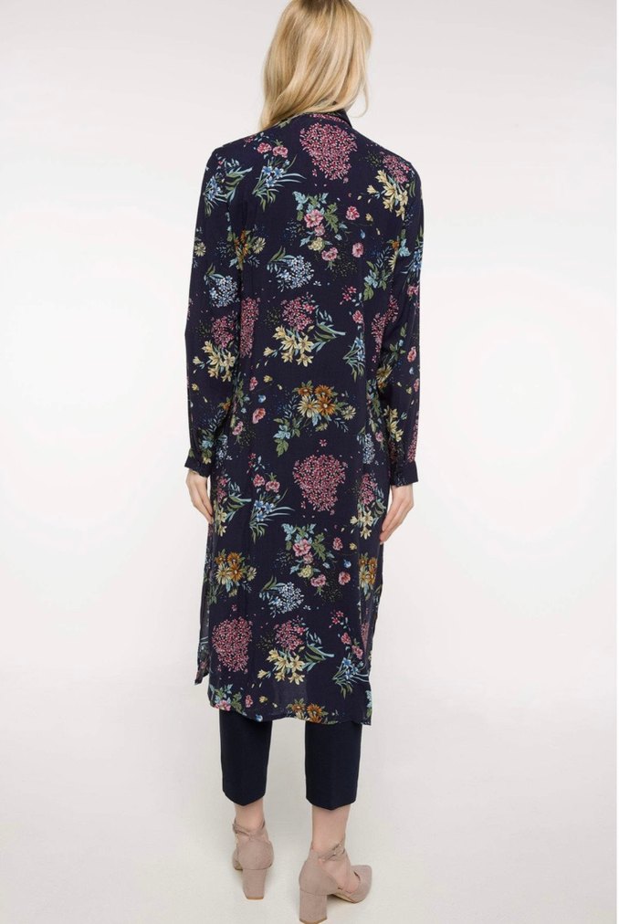 Çiçek Desenli Uzun Elbise - Görsel 4