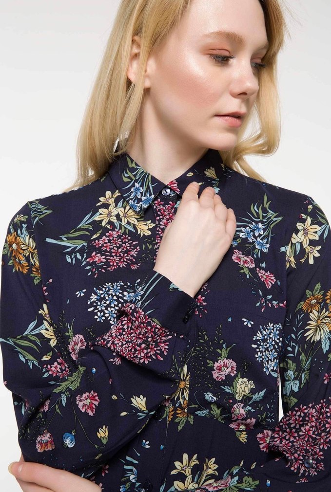 Çiçek Desenli Uzun Elbise - Görsel 2