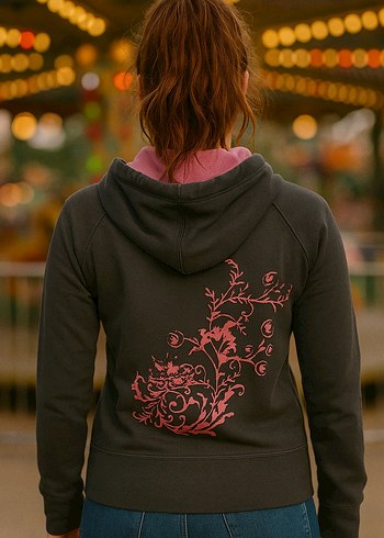 Gri Kapüşonlu Sweatshirt 36-38 Beden - Görsel 2