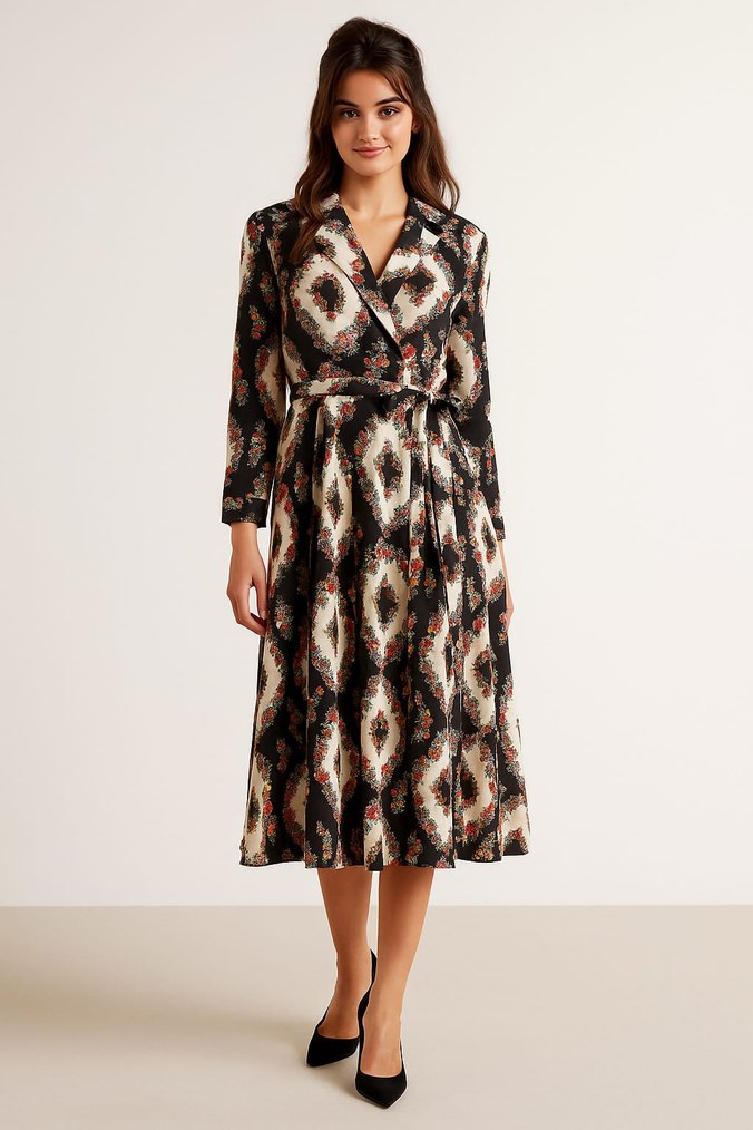 Mango Marka Desenli Kadın Elbise - Görsel 2