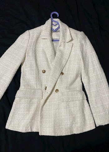 s Beden beyaz Renk LCW Kadın Beyaz Tüvit Blazer Ceket
