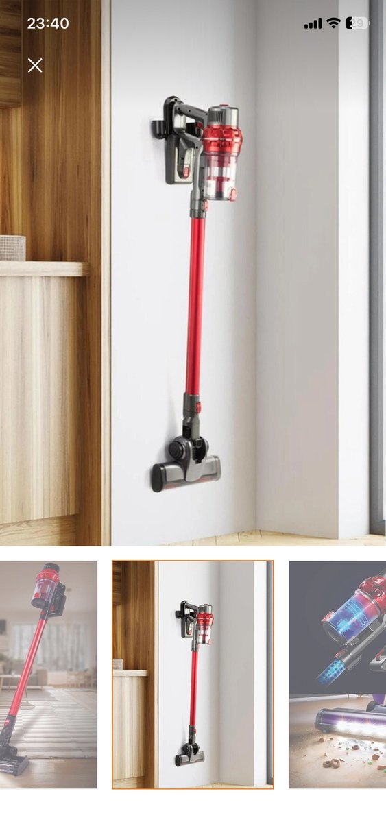 Kırmızı Kablosuz Dikey Elektrikli Süpürge - Görsel 3