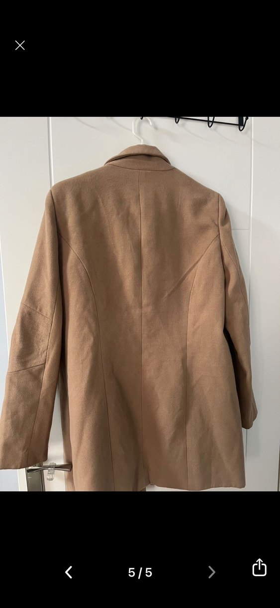 Bej Süet Midi Kadın Kaban - Görsel 5