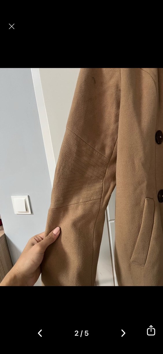 Bej Süet Midi Kadın Kaban - Görsel 2