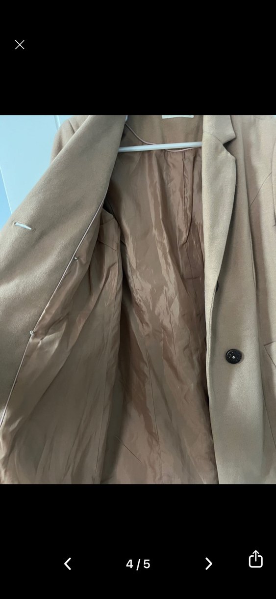 Bej Süet Midi Kadın Kaban - Görsel 4