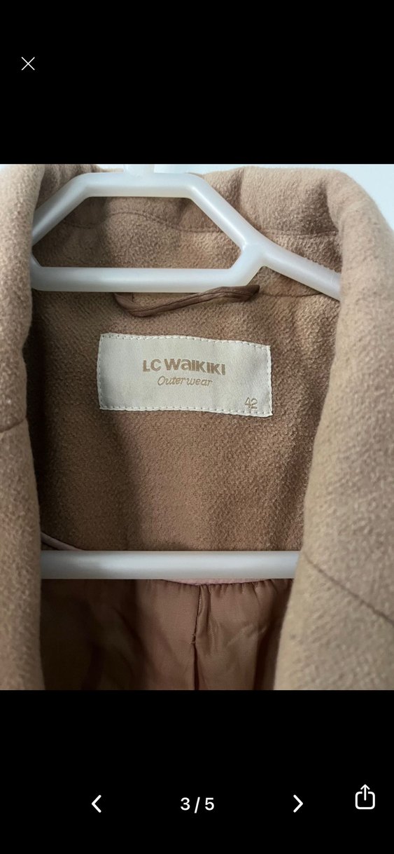 Bej Süet Midi Kadın Kaban - Görsel 3