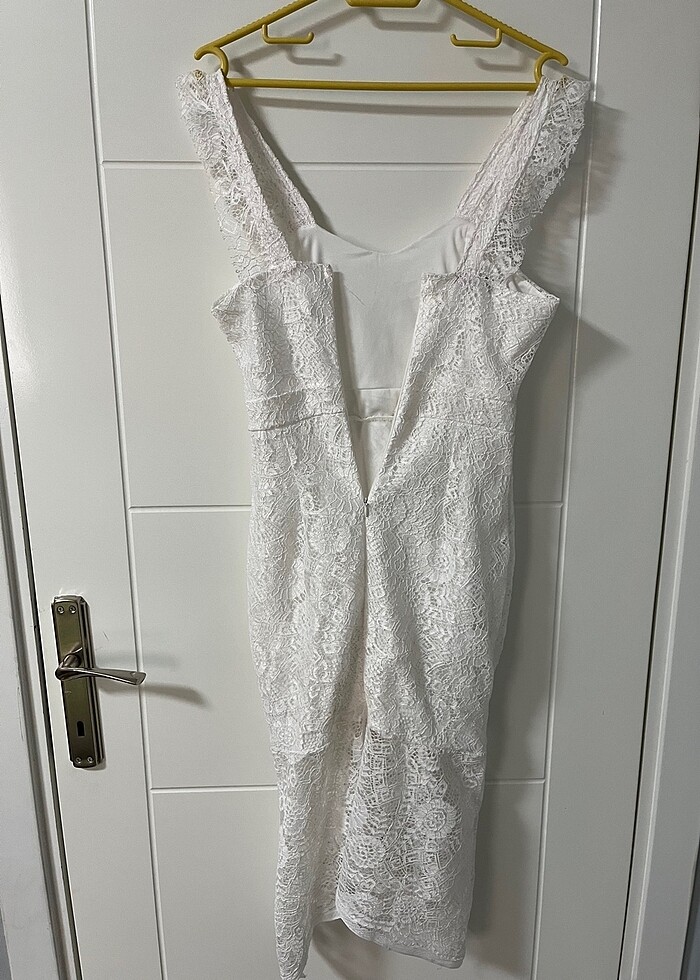 Nikah,dış çekim elbisesi beyaz dantelli - Görsel 3