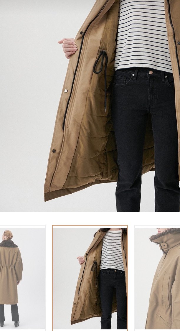 Kadın Bej Süet Kemerli Uzun parka - Görsel 3