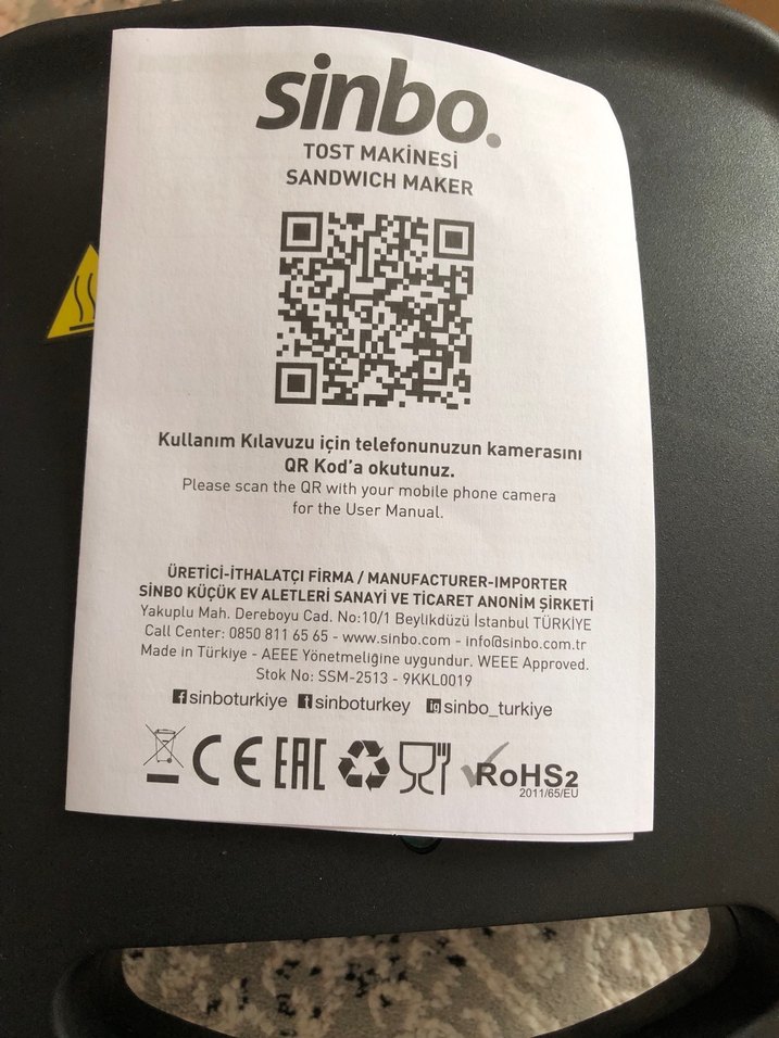 Sinbo SSM-2513 Siyah Tost Makinesi - Görsel 5