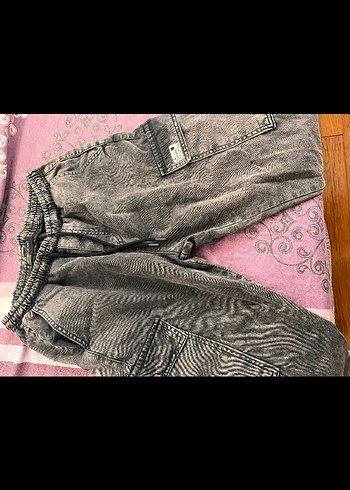 Gri Bağlamalı Mini Kot Şort erkek bedeni 32/38 - Görsel 4