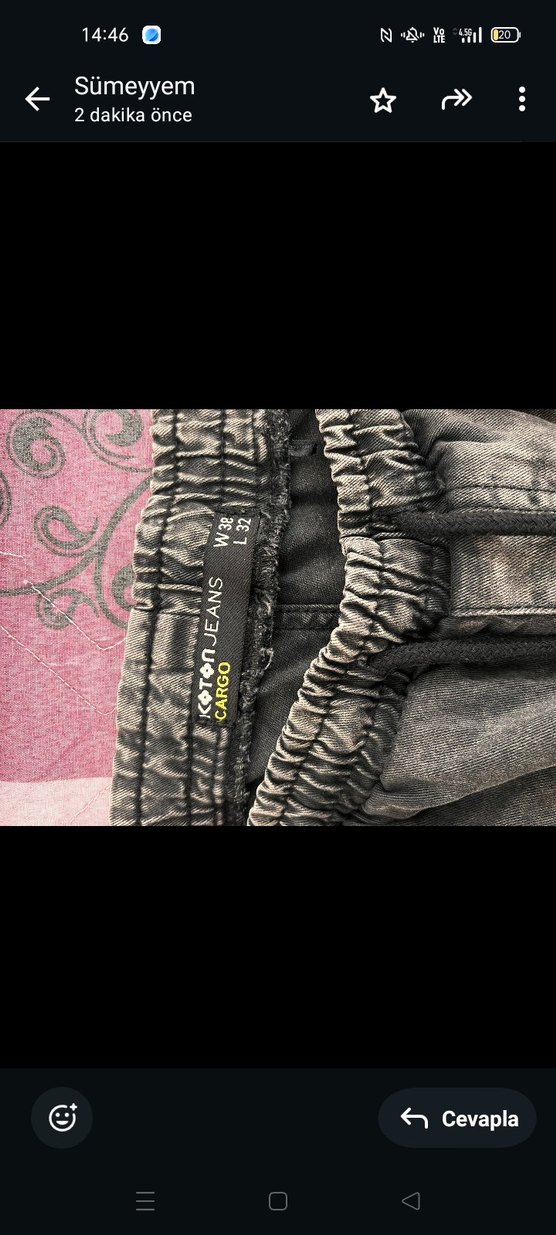 Gri Bağlamalı Mini Kot Şort erkek bedeni 32/38 - Görsel 2