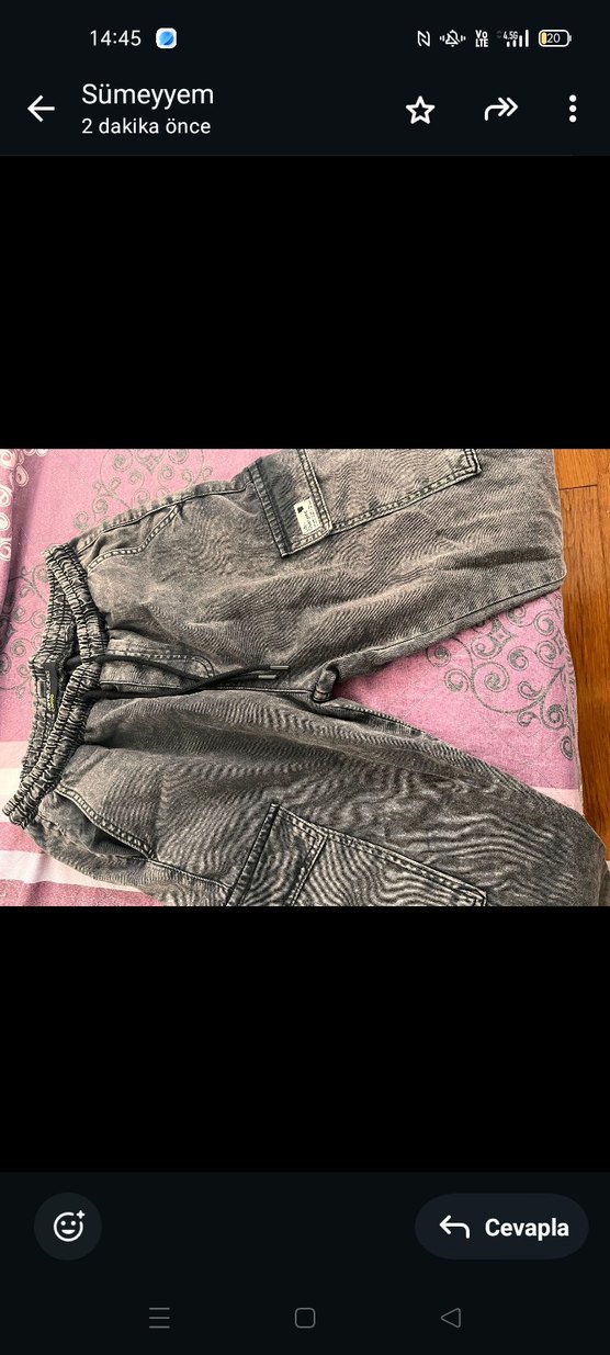 Gri Bağlamalı Mini Kot Şort erkek bedeni 32/38 - Görsel 4