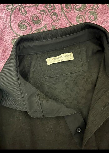 Siyah Keten Düğmeli Erkek Polo Tişört - Görsel 2