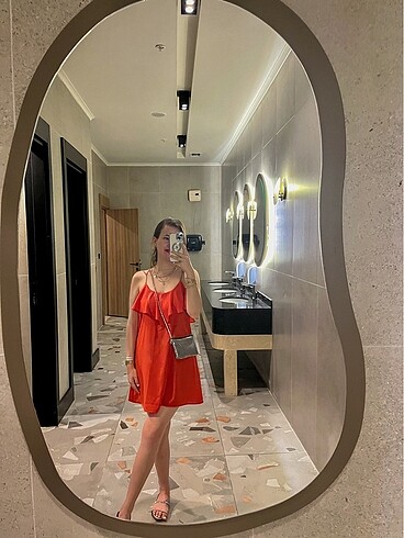Accessorize Kırmızı şifon elbise