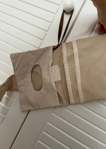 Bej Ekoseli bebek ihtiyaç el çantası - Görsel 4