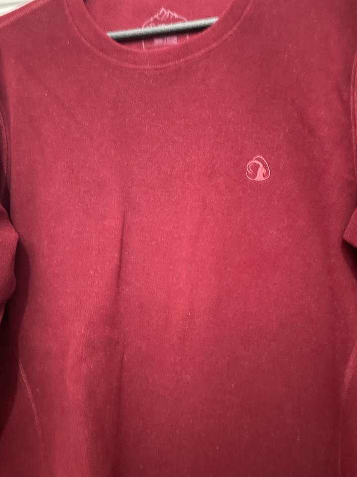 Bordo erkek  Sweatshirt, Yuvarlak Yaka, Salaş - Görsel 2