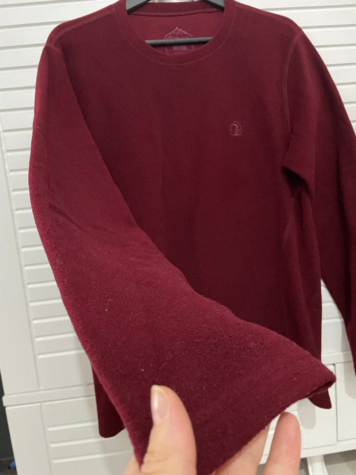 Bordo erkek  Sweatshirt, Yuvarlak Yaka, Salaş - Görsel 3