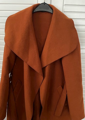 Kadın Kahverengi Uzun Dökümlü Kaban - Görsel 3