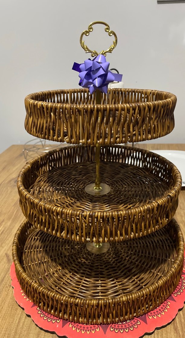 Parlak Kahverengi Örgü Sepet - Görsel 3