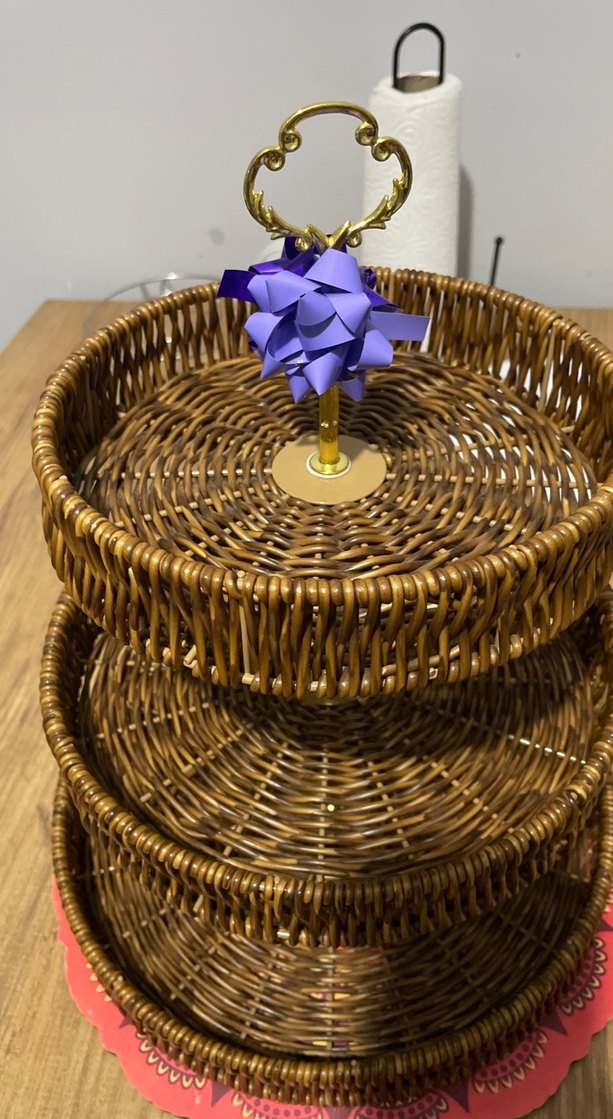 Parlak Kahverengi Örgü Sepet - Görsel 2