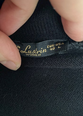 Siyah Yüksek Yakalı Uzun Kollu Kadın Kazak - Görsel 4