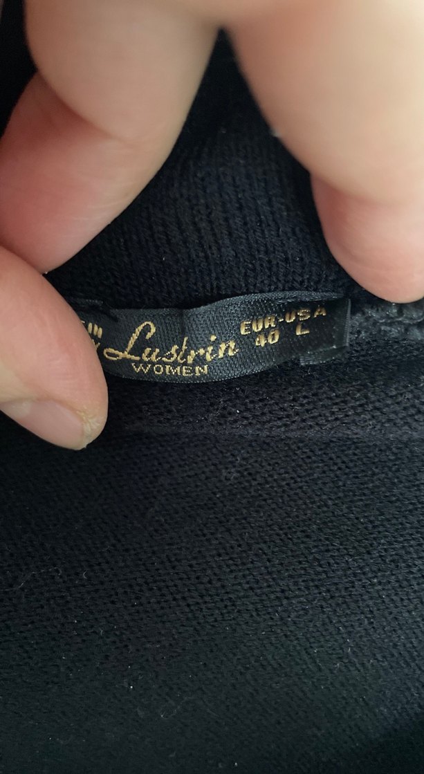 Siyah Yüksek Yakalı Uzun Kollu Kadın Kazak - Görsel 4