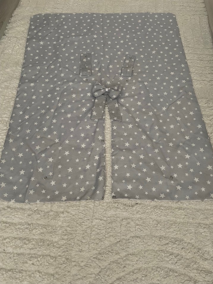 Fiyonklu yıldızlı gri renk Puset örtüsü - Görsel 5