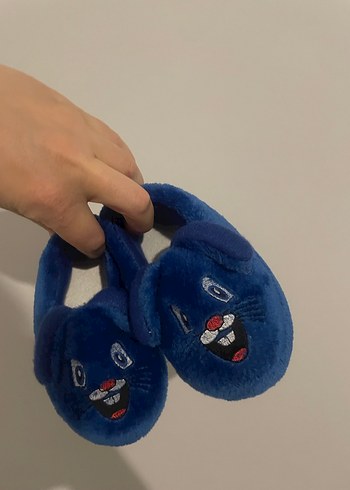 Çocuk Mavi Polar Ev Terliği - Görsel 2