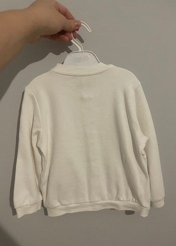 Çocuk beyaz Düğmeli Uzun Kollu Hırka - Görsel 3