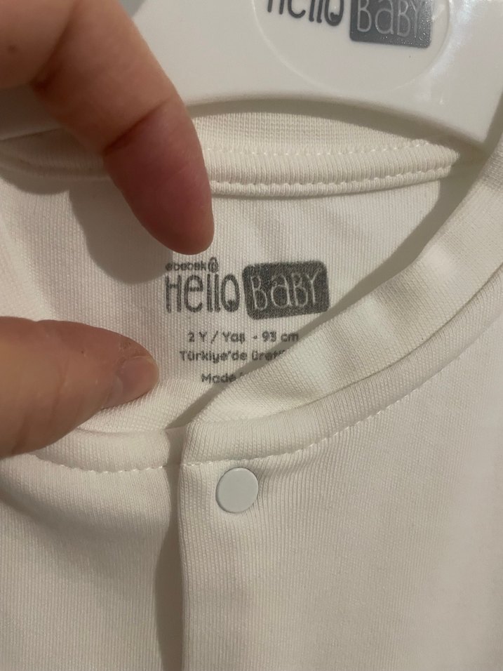 Çocuk beyaz Düğmeli Uzun Kollu Hırka - Görsel 2