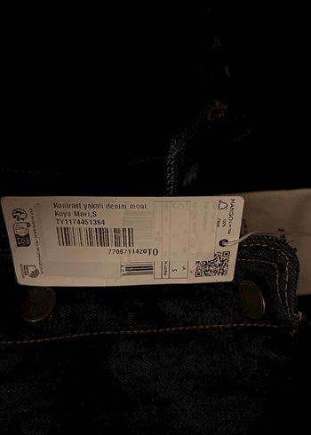 Kadın Lacivert Düğmeli Denim Ceket - Görsel 2