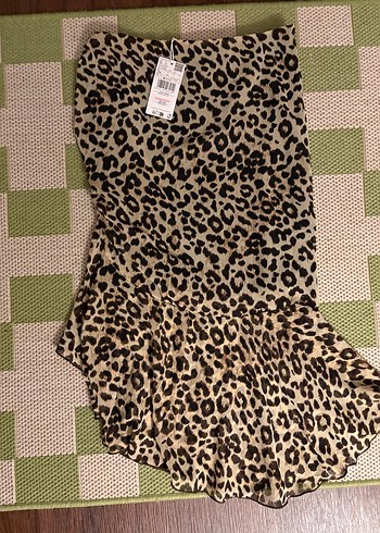 Kahverengi Leopar Desenli Mango Etek - Görsel 2