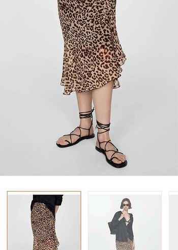 Kahverengi Leopar Desenli Mango Etek - Görsel 3