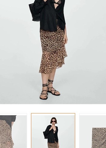 Kahverengi Leopar Desenli Mango Etek - Görsel 4