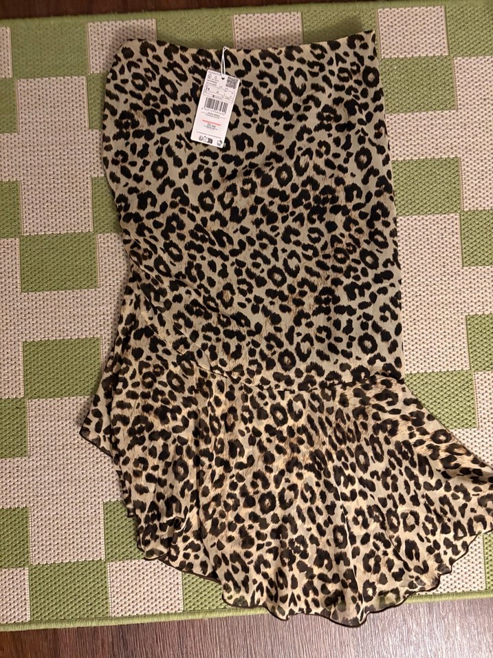 Kahverengi Leopar Desenli Mango Etek - Görsel 2