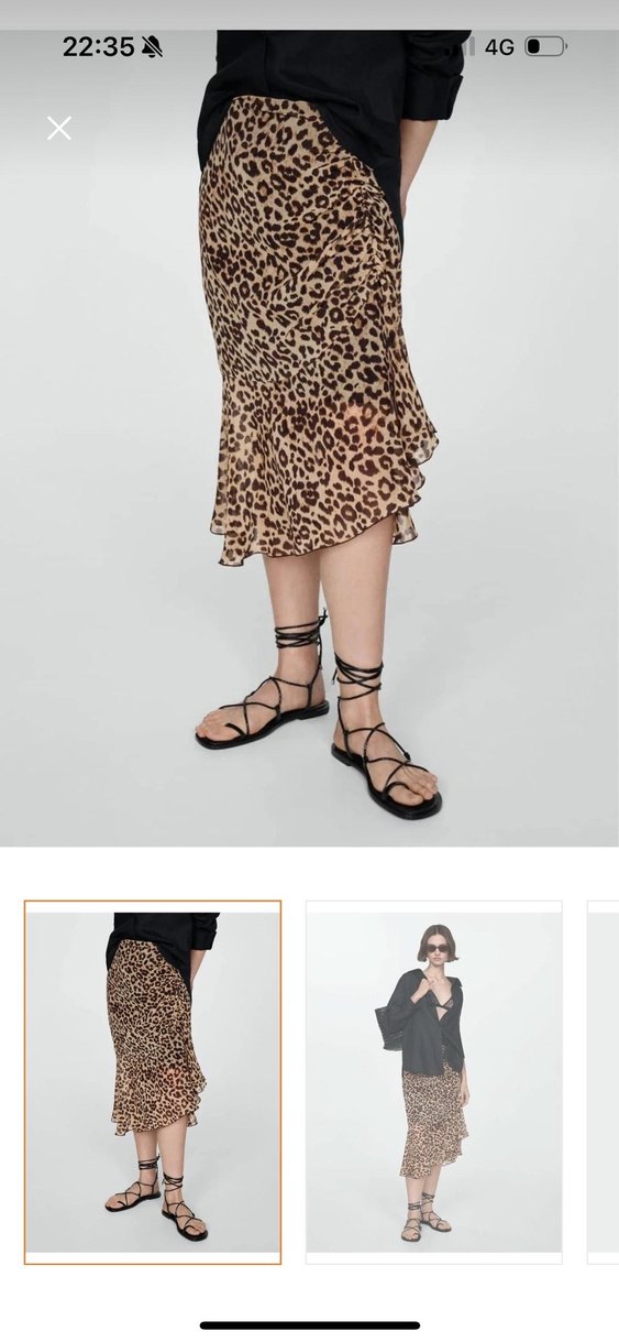 Kahverengi Leopar Desenli Mango Etek - Görsel 3