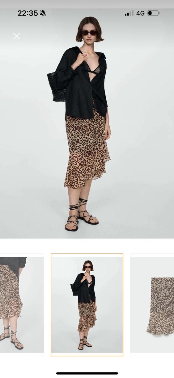 Kahverengi Leopar Desenli Mango Etek - Görsel 4