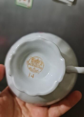 Beden beyaz Renk Altenburg Saxony Vintage Çay Fincanı