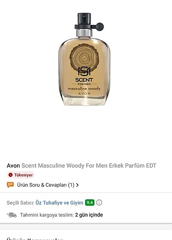Avon Scent Masculine Woody EDT Erkek Parfümü