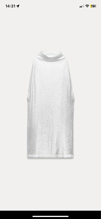 Zara Metalik fitilli halter top