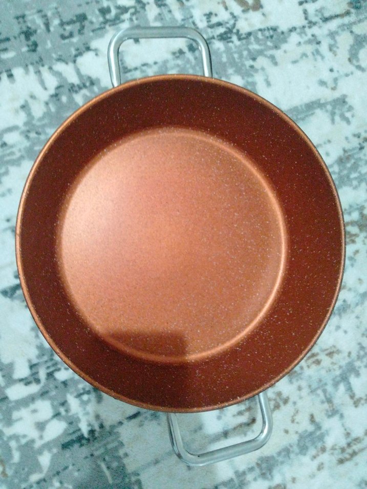 kutahya porselen marka  kahverengi cam kapaklı tencere seti - Görsel 5